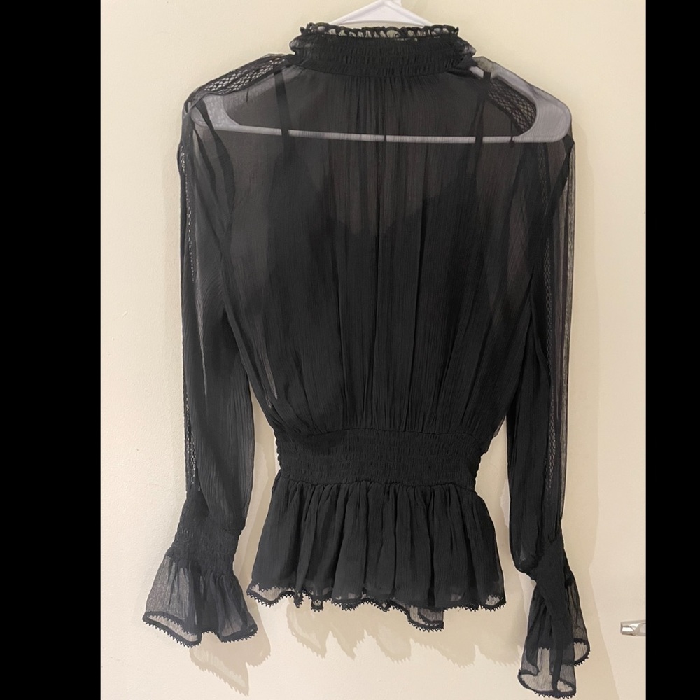 All Saints Black Blouse with built in Cami XS